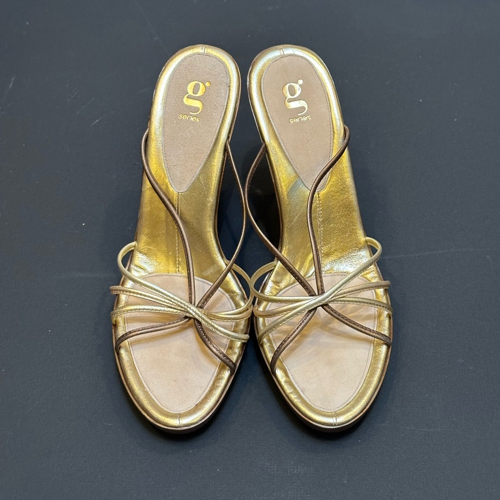 NWT Cole Haan x Nike Lab - G Series Gold Strappy Heels - Picture 4 of 10